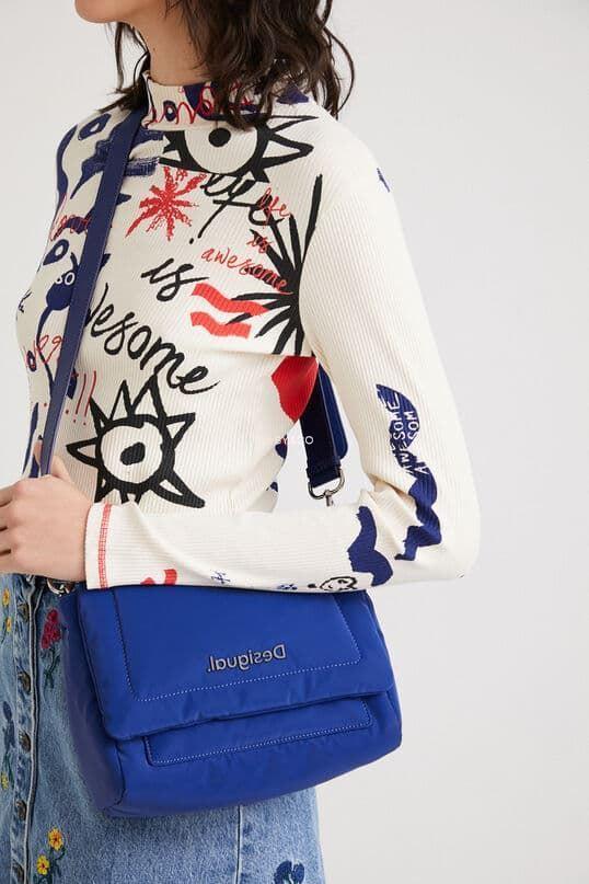 Bandolera acolchada Desigual Happy azul  22SAXA56 - Imagen 1