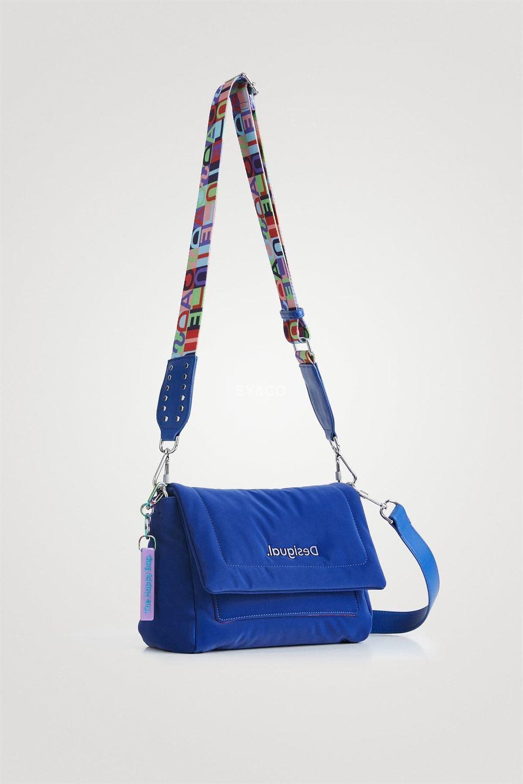Bandolera acolchada Desigual Happy azul  22SAXA56 - Imagen 2