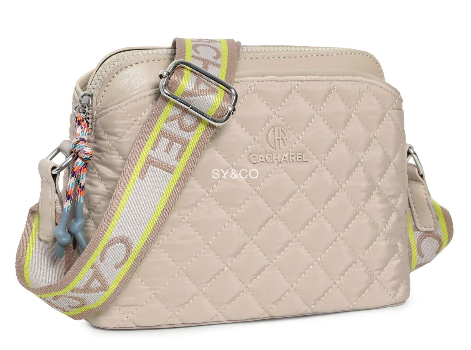 Bandolera Cacharel nylon beige - Imagen 1