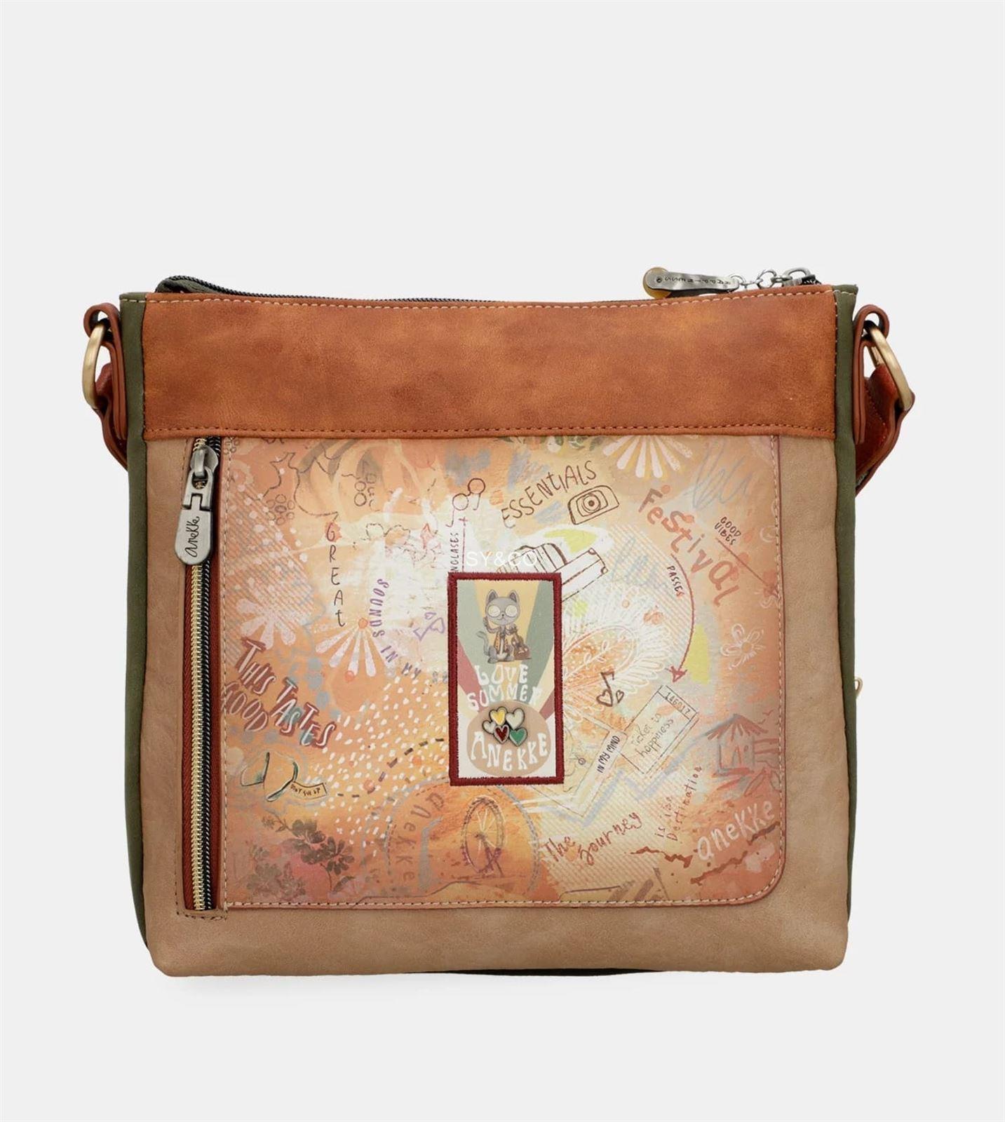 Bandolera cuadrada Anekke Peace & Love Camel - Imagen 2