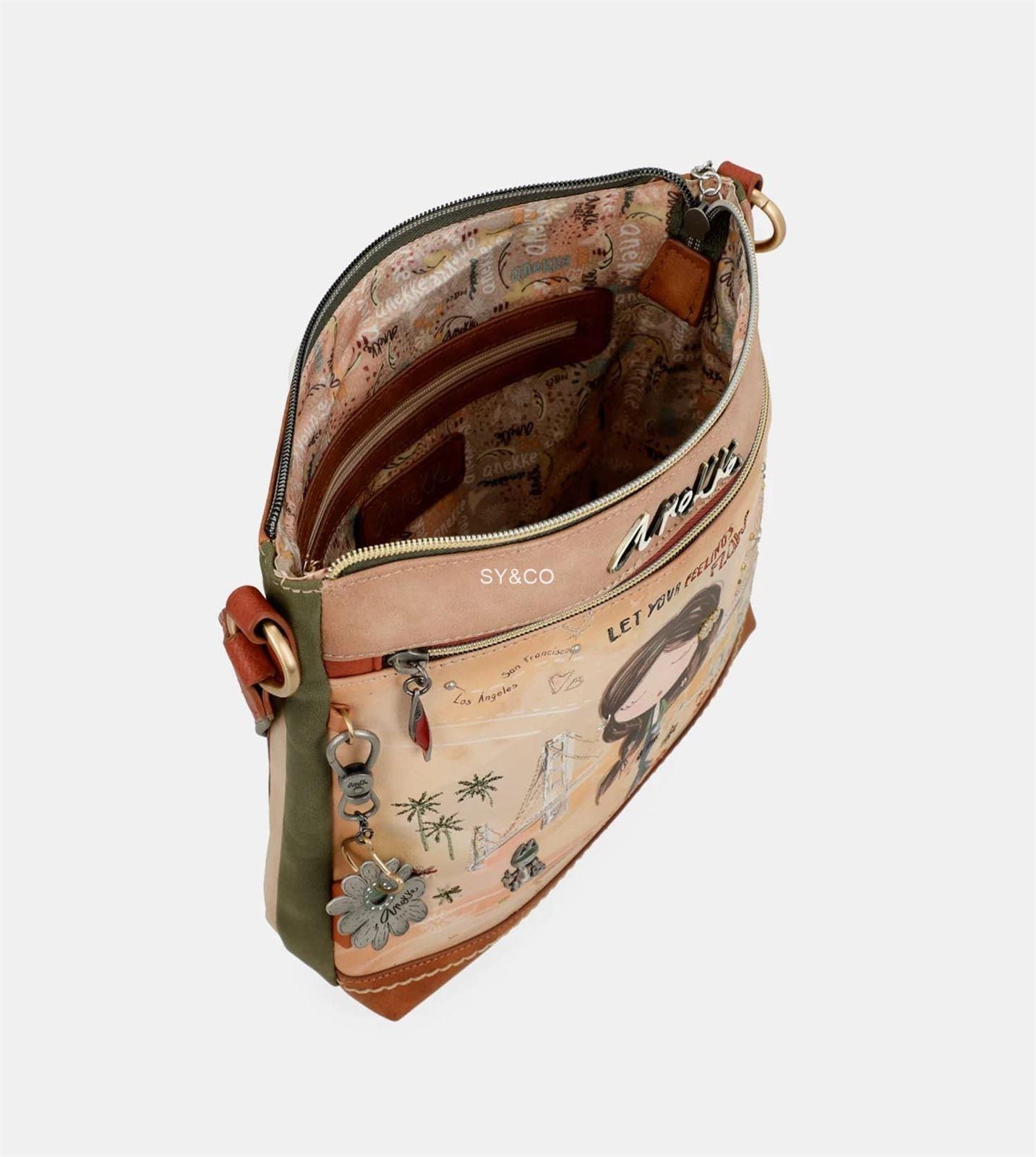 Bandolera cuadrada Anekke Peace & Love Camel - Imagen 4