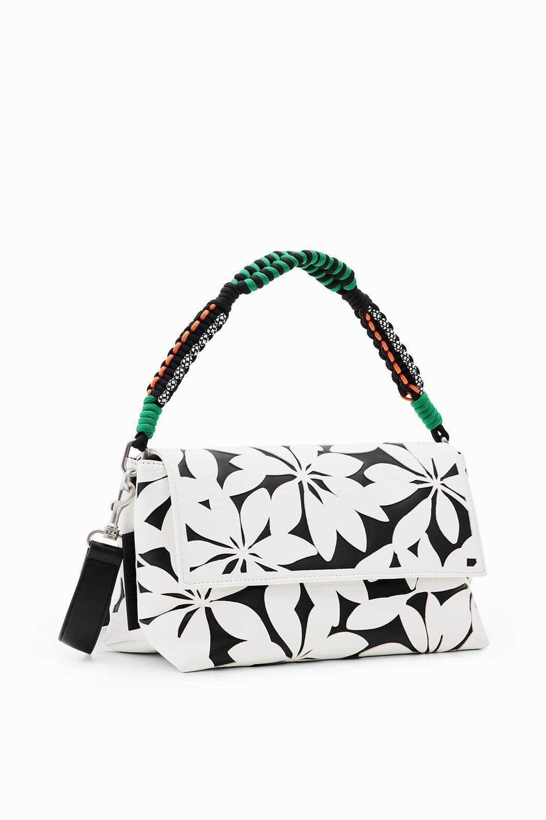 Bolso desigual blanco y negro deals