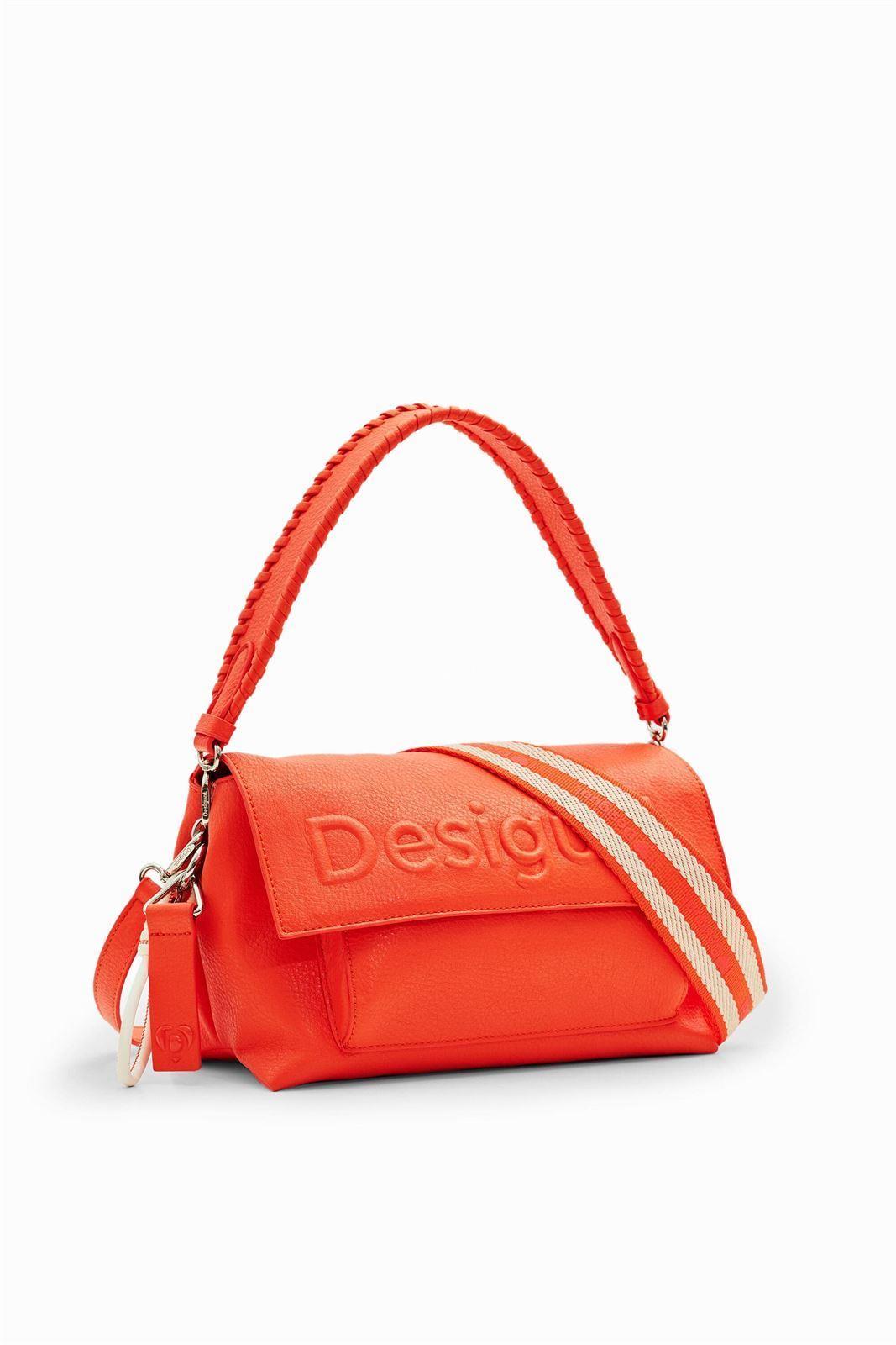 Bandolera Desigual naranja logo relieve Half Logo 24SAXP79 - Imagen 1