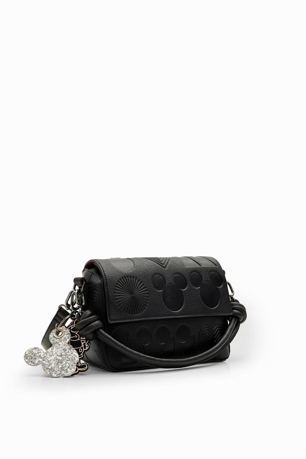 Bandolera Desigual  negra relieve Mickey Mouse 24SAXP56 - Imagen 1