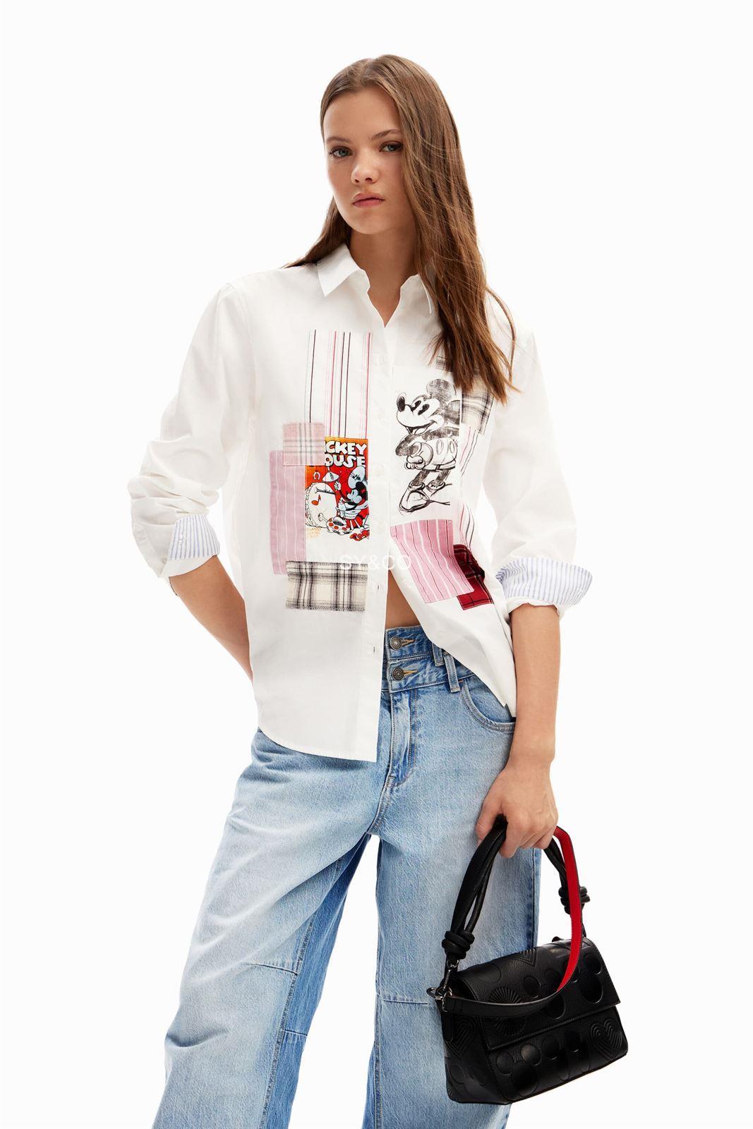 Bandolera Desigual  negra relieve Mickey Mouse 24SAXP56 - Imagen 2