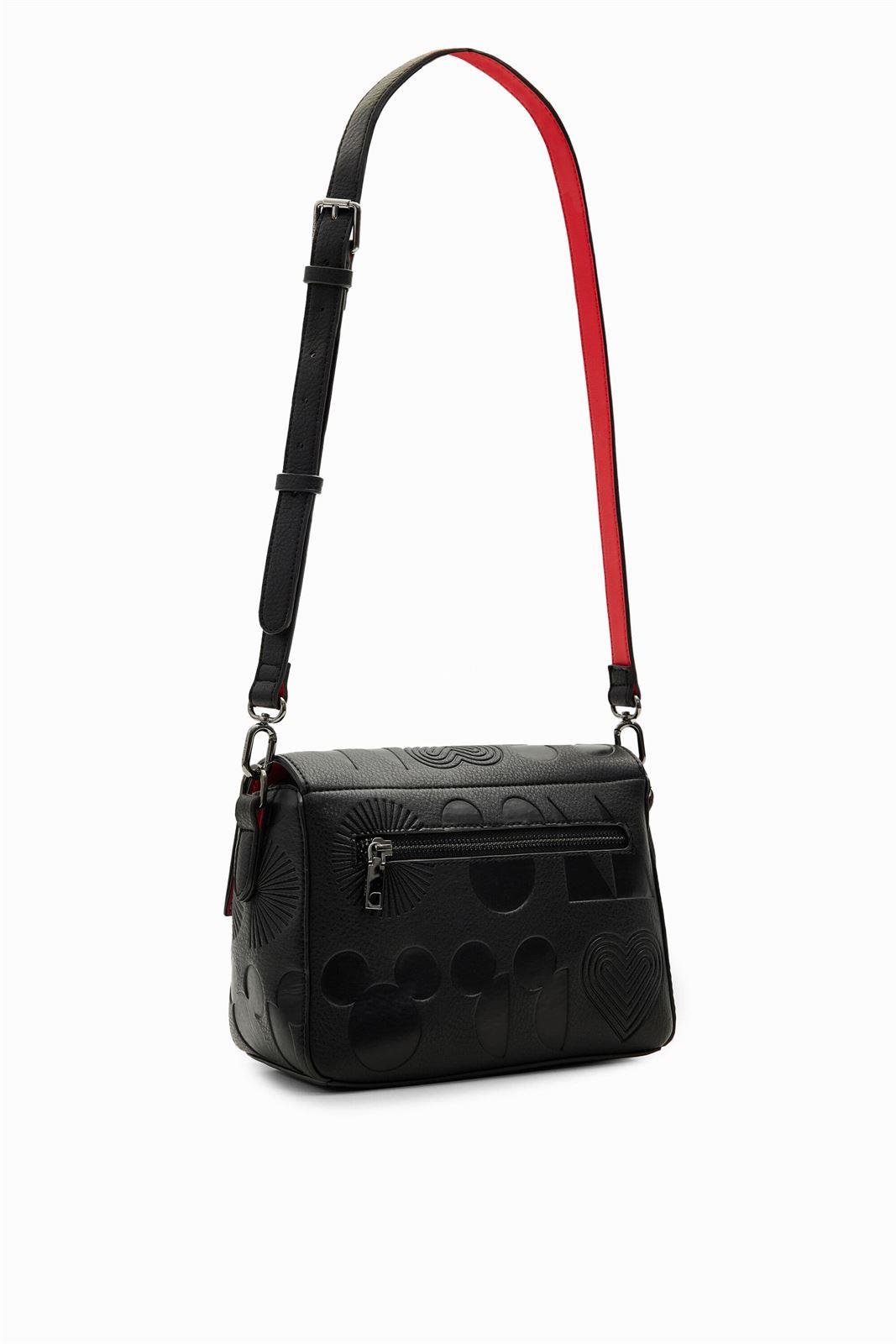Bandolera Desigual  negra relieve Mickey Mouse 24SAXP56 - Imagen 4