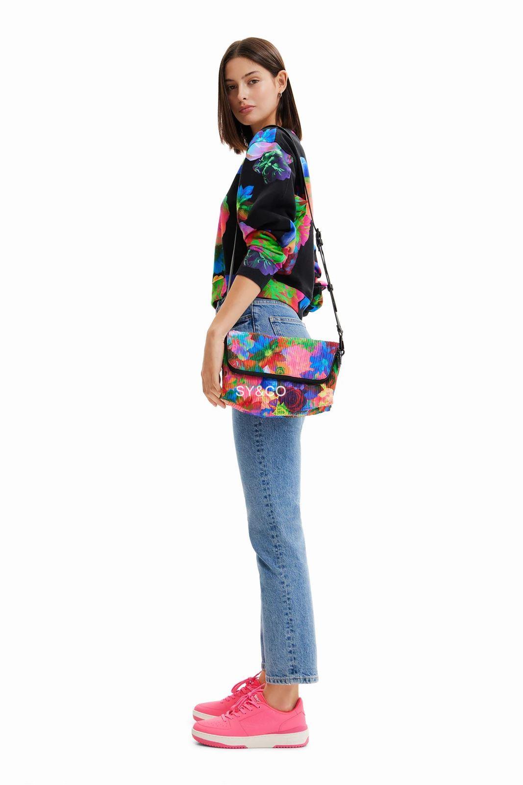 Bandolera Desigual nylon flores 23SAXY13 Borealis - Imagen 2