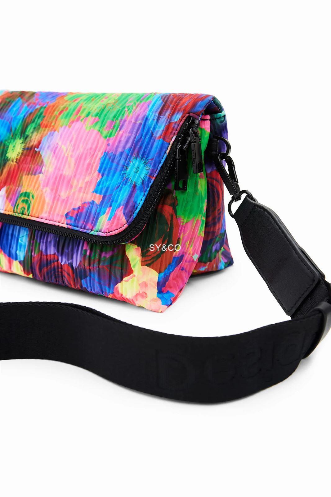 Bandolera Desigual nylon flores 23SAXY13 Borealis - Imagen 4