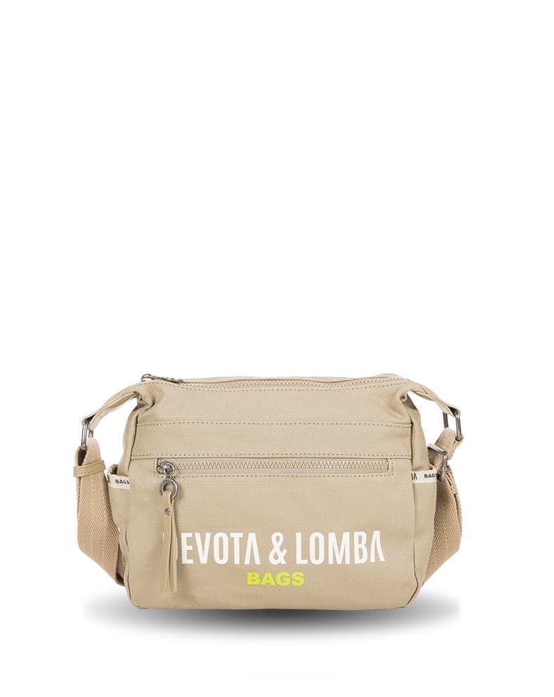 Bandolera doble compartimento Devota & Lomba lona beige Title - Imagen 1