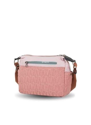 Bandolera doble compartimento nylon rosa Ventis - Imagen 2