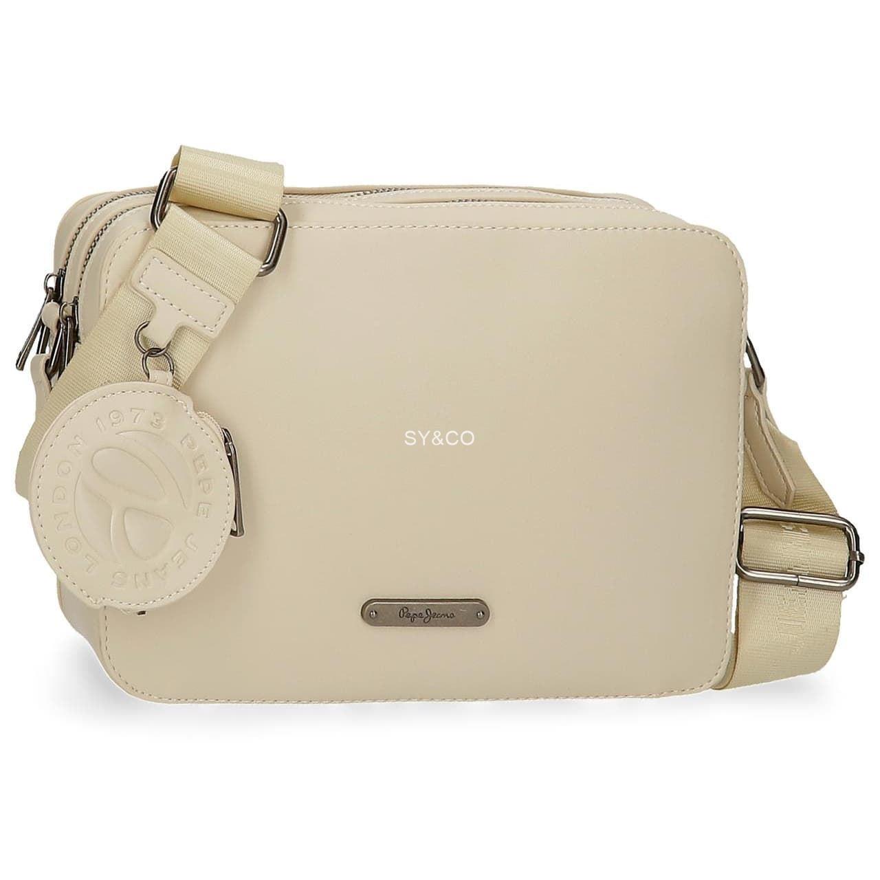 Bandolera doble compartimento Pepe Jeans Salma beige - Imagen 1