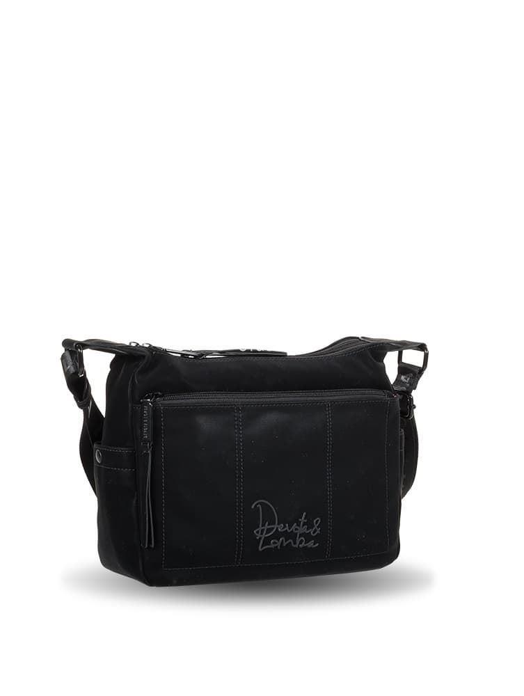 Bandolera doble cremallera Devota & Lomba negro Peach - Imagen 2