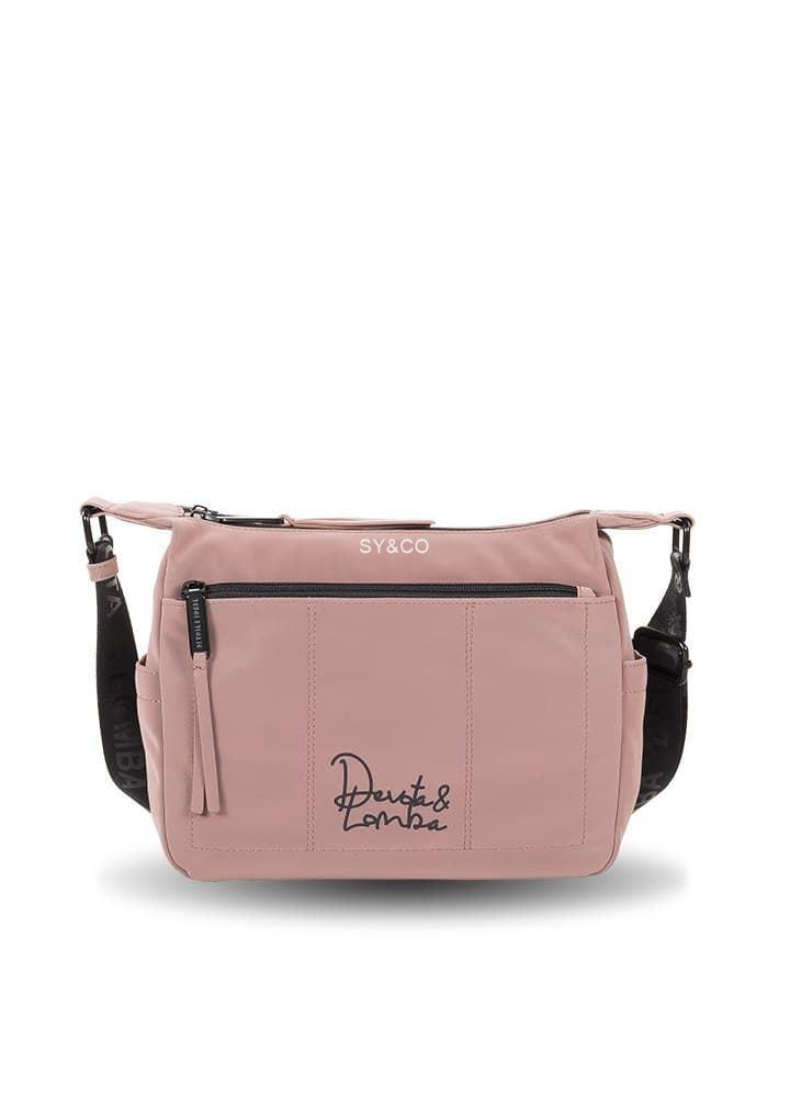 Bandolera doble cremallera Devota & Lomba rosa Peach - Imagen 1