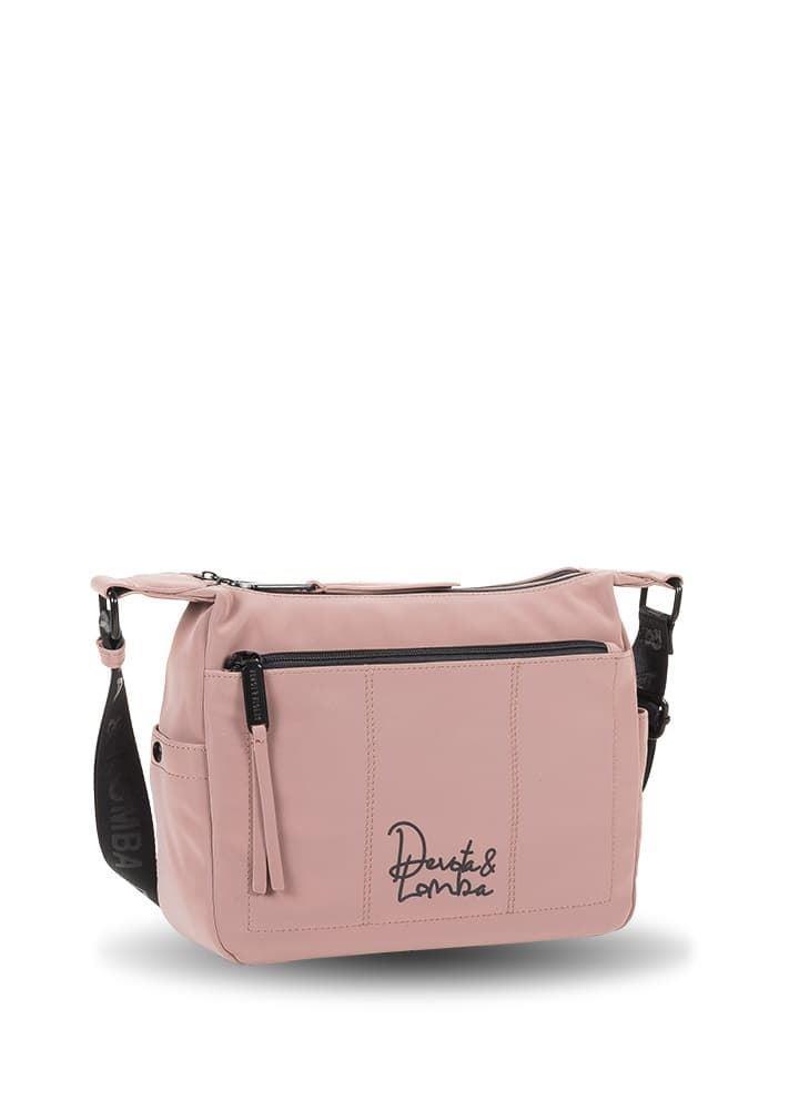 Bandolera doble cremallera Devota & Lomba rosa Peach - Imagen 2