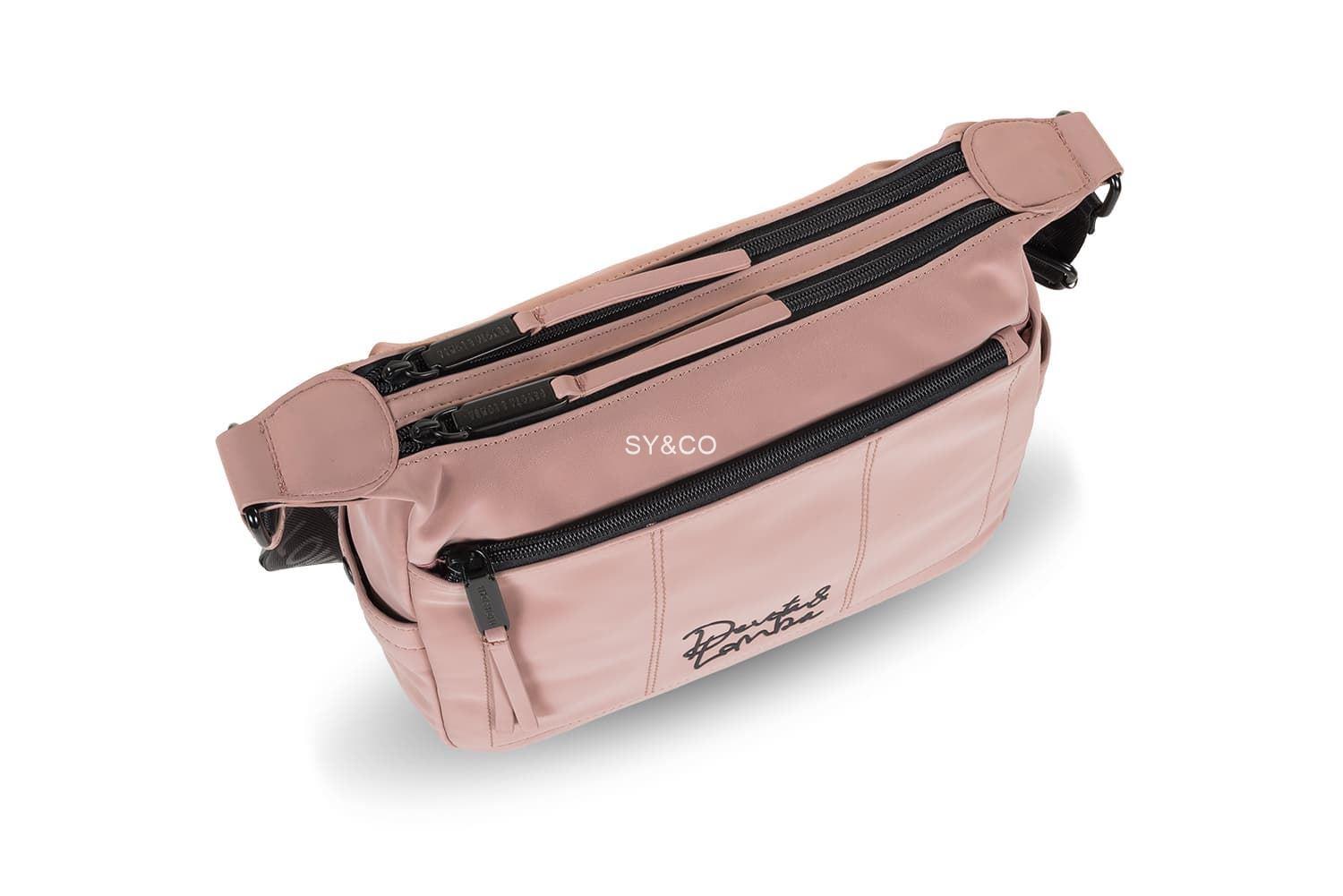 Bandolera doble cremallera Devota & Lomba rosa Peach - Imagen 4