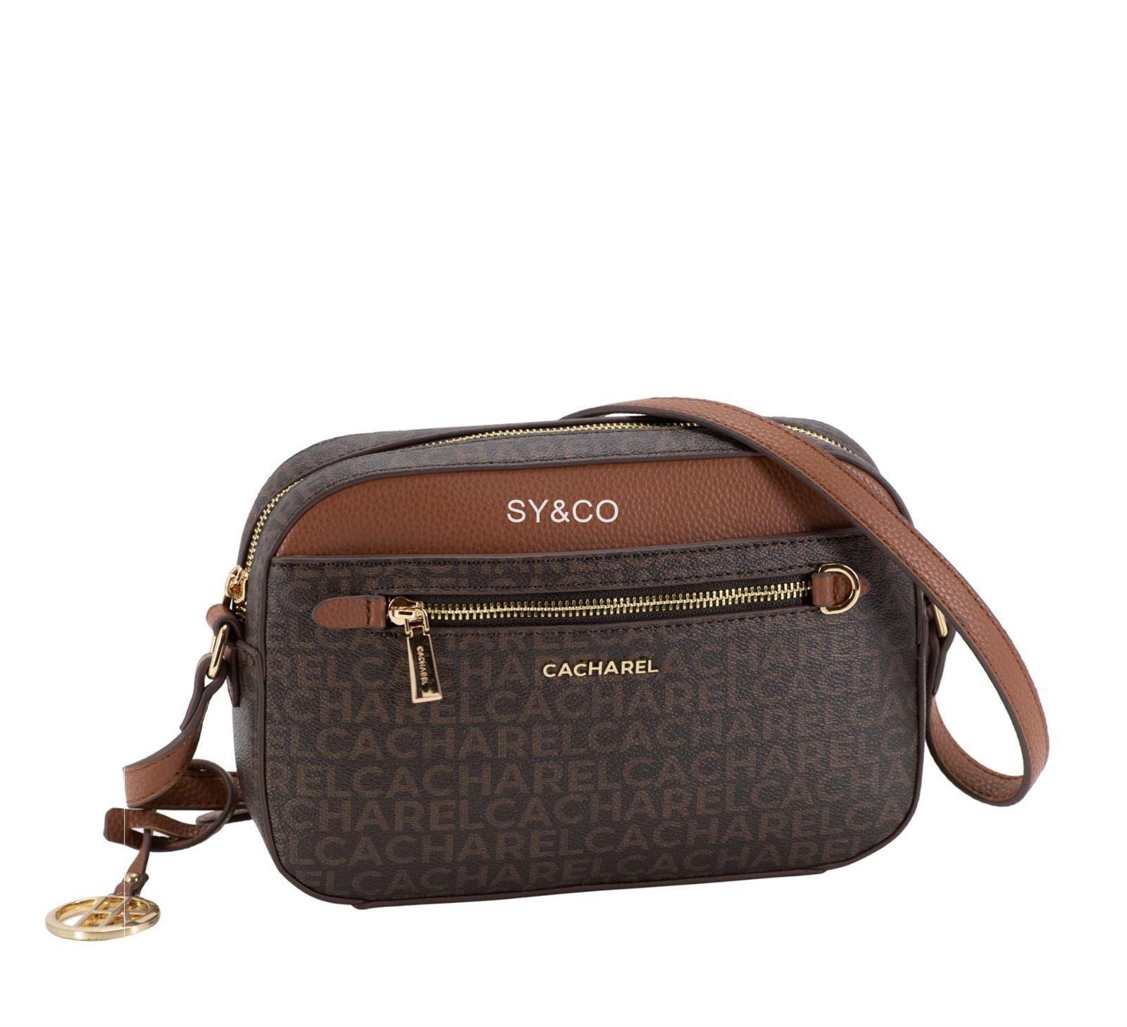 Bandolera marron con print logo Cacharel - Imagen 1