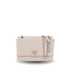 Bandolera nylon acolchada Devota & Lomba con cadena Hasp beige - Imagen 1