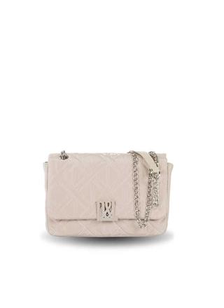 Bandolera nylon acolchada Devota & Lomba con cadena Hasp beige - Imagen 1