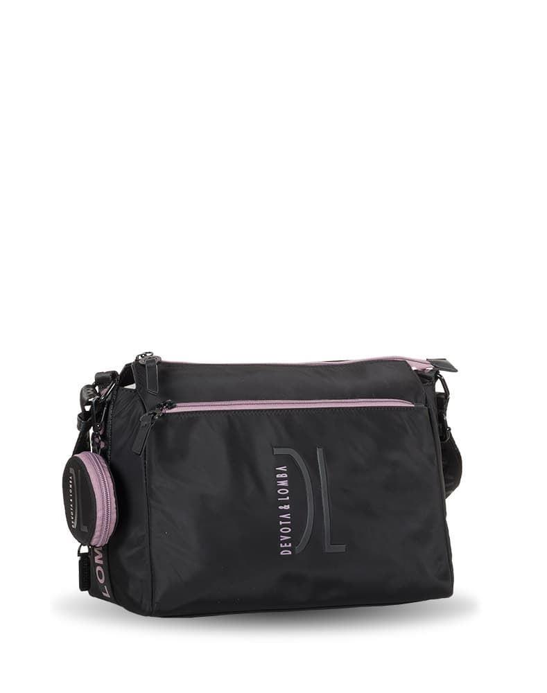 Bandolera nylon Devota & Lomba grande negra Feel - Imagen 1