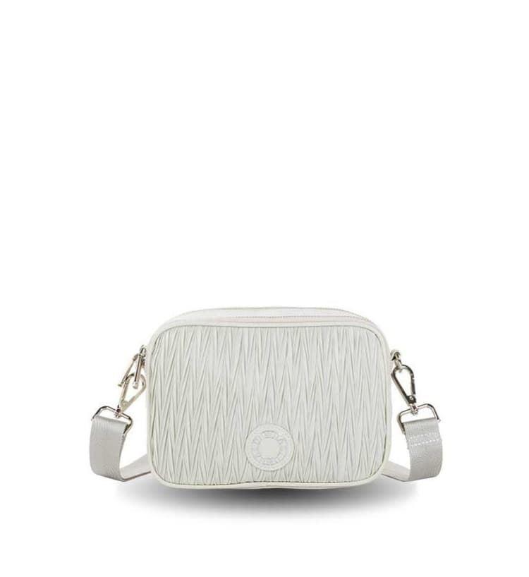 Bandolera nylon doble compartimento Devota & Lomba Age beige - Imagen 1