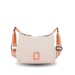 Bandolera nylon doble compartimento Devota & Lomba Tense beige y naranja - Imagen 1