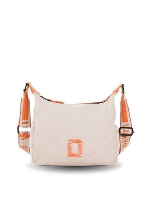 Bandolera nylon doble compartimento Devota & Lomba Tense beige y naranja - Imagen 1