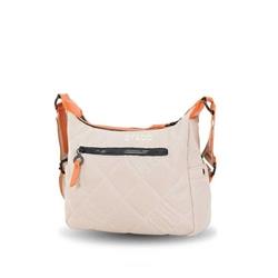Bandolera nylon doble compartimento Devota & Lomba Tense beige y naranja - Imagen 2