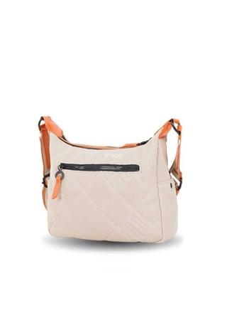 Bandolera nylon doble compartimento Devota & Lomba Tense beige y naranja - Imagen 2