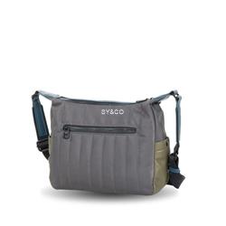 Bandolera nylon doble cremallera Ventis gris-kaki - Imagen 2