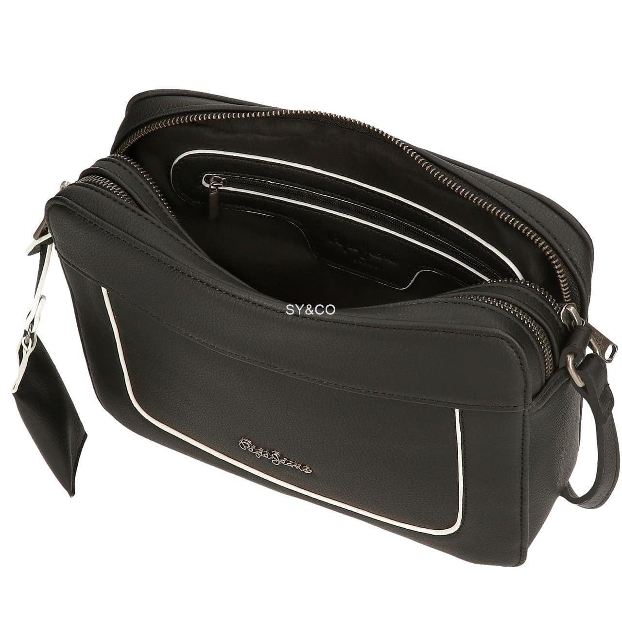 Bandolera Pepe Jeans doble compartimento Jeny negro - Imagen 6