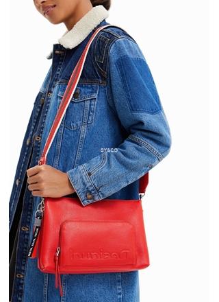 Bandolera pequeña Desigual half logo naranja 22WAXP82 - Imagen 1