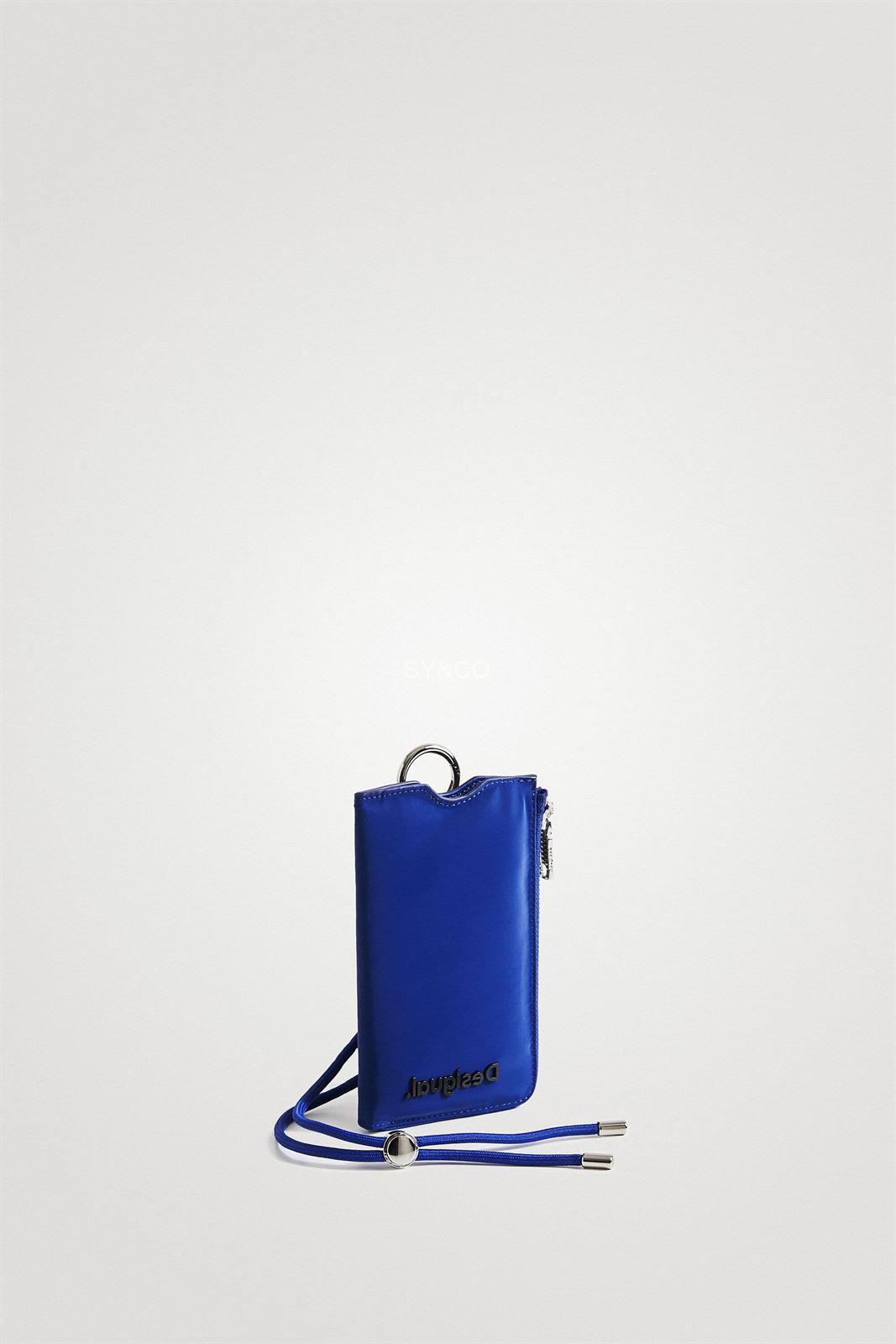 Bandolera portamovil Desigual logo Happy bag azul 22SAYA04 - Imagen 3