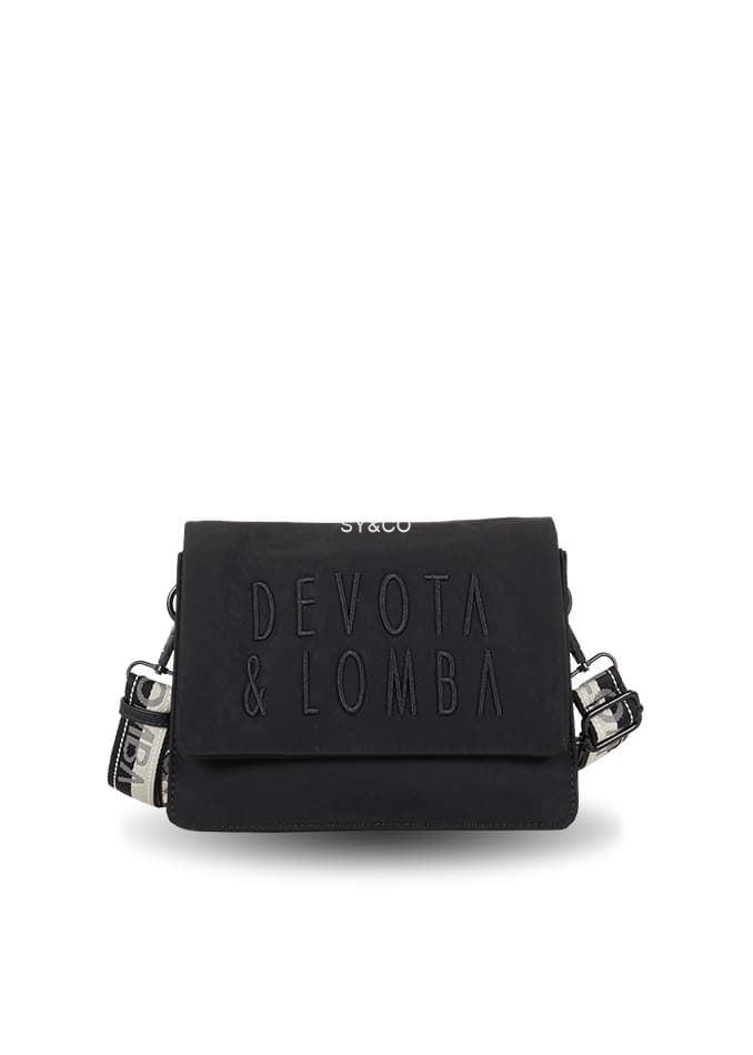 Bandolera solapa nylon Devota & Lomba logo bordado negro Match - Imagen 1