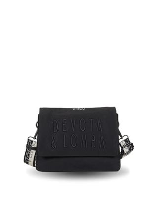 Bandolera solapa nylon Devota & Lomba logo bordado negro Match - Imagen 1