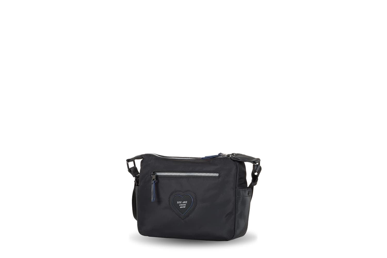 Bandolera Ventis nylon doble cremallera  negro - Imagen 2