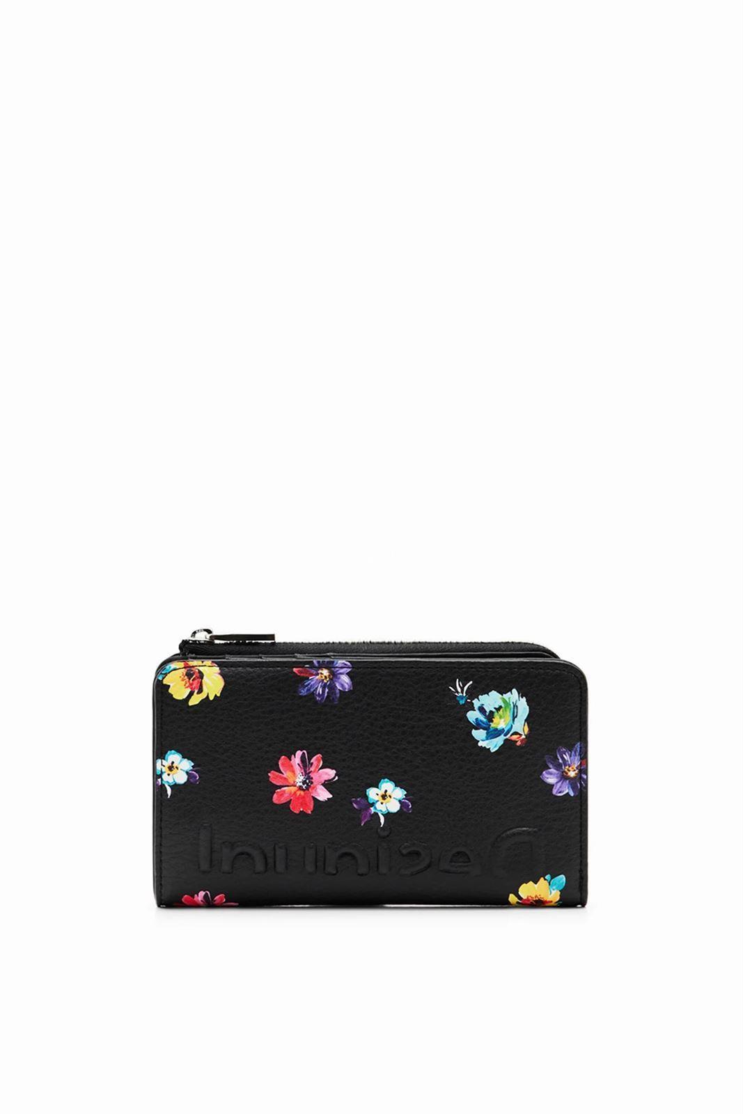 Billetera Desigual negra con flores 23SAYP24 Fresia - Imagen 2