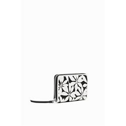 Billetera pequeña Desigual troquelado flores blanco y negro Onix 23SAYP05 - Imagen 1