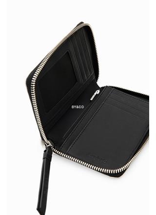 Billetera pequeña Desigual troquelado flores blanco y negro Onix 23SAYP05 - Imagen 2