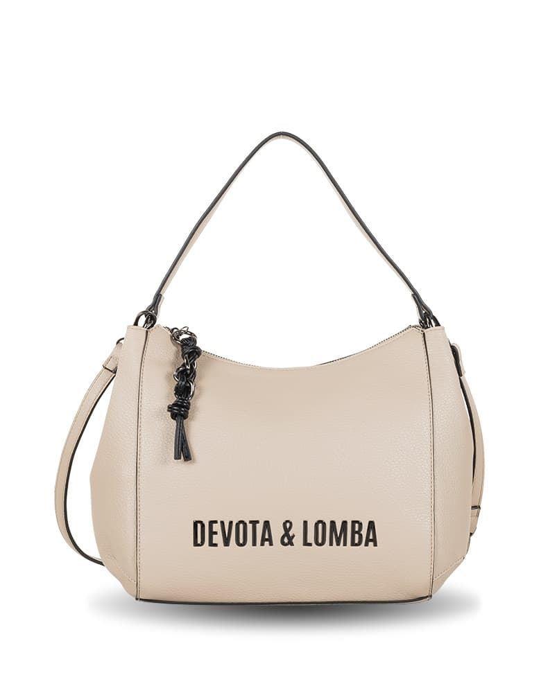 Bolso de hombro Devota & Lomba beige Impact - Imagen 1