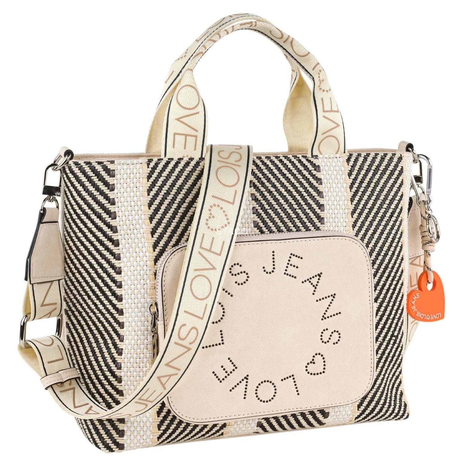 Bolso de mano lona beige Lois Pyramid - Imagen 1