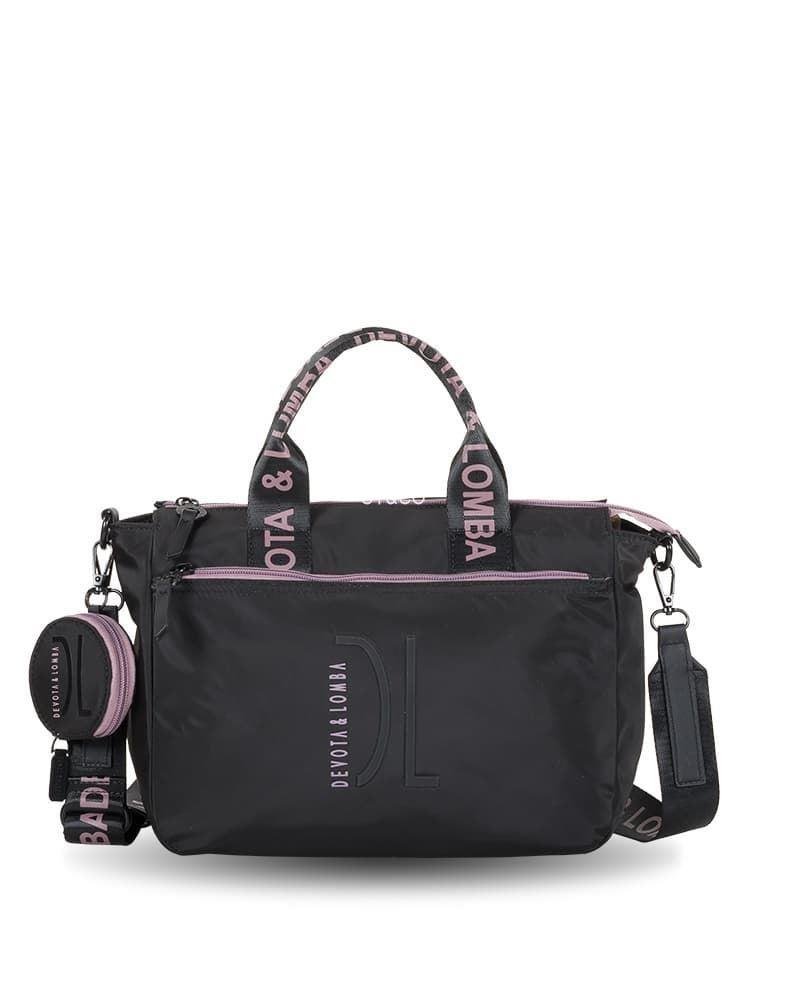 Bolso de mano nylon Devota&Lomba negro Feel - Imagen 1