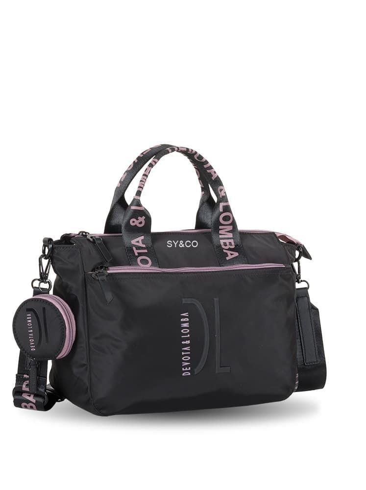 Bolso de mano nylon Devota&Lomba negro Feel - Imagen 2