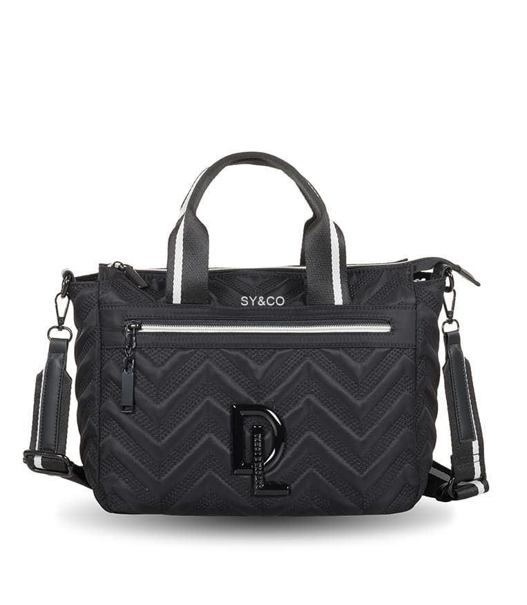 Bolso de mano nylon Devota & Lomba negro Tail - Imagen 1