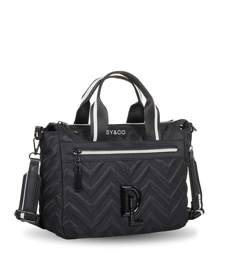 Bolso de mano nylon  Devota & Lomba negro Tail - Imagen 2
