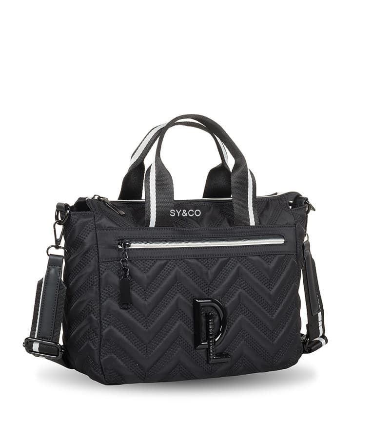 Bolso de mano nylon Devota & Lomba negro Tail - Imagen 2