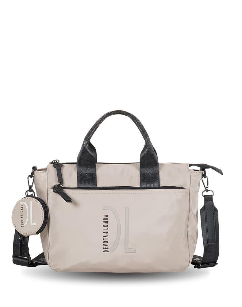 Bolso de mano nylon Devota&Lomba taupe Feel - Imagen 1