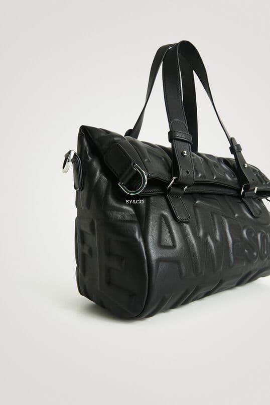 Bolso Desigual negro "Life is awesome" 22SAXP98 - Imagen 4