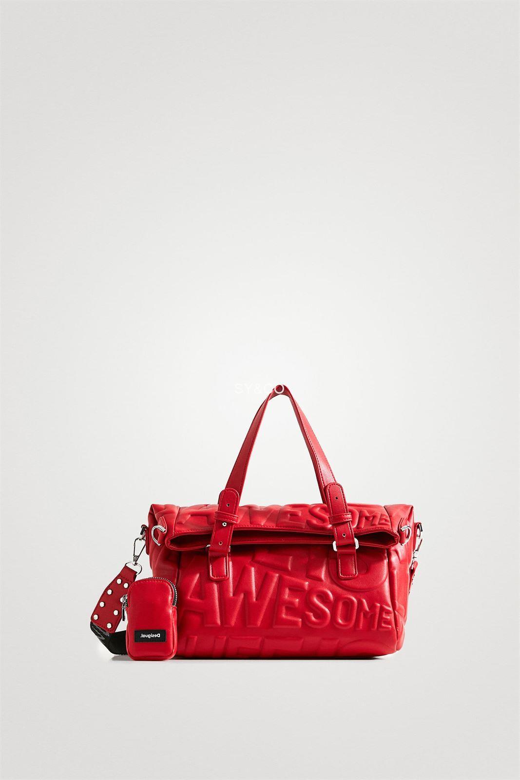 col china El sendero sabor dulce Bolso Desigual Pompeya "Life is Awesome" rojo 22SAXP98