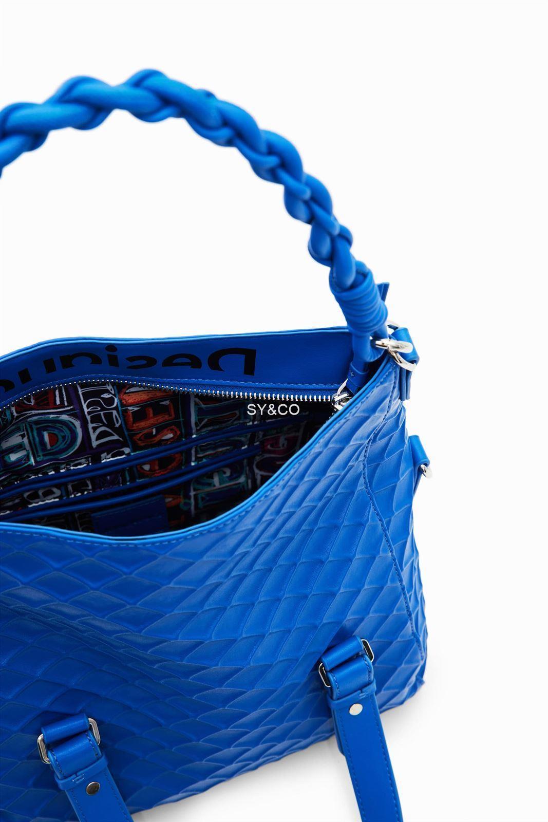 Bolso Desigual relieve rombos azul 23SAXP66 Blogy - Imagen 3