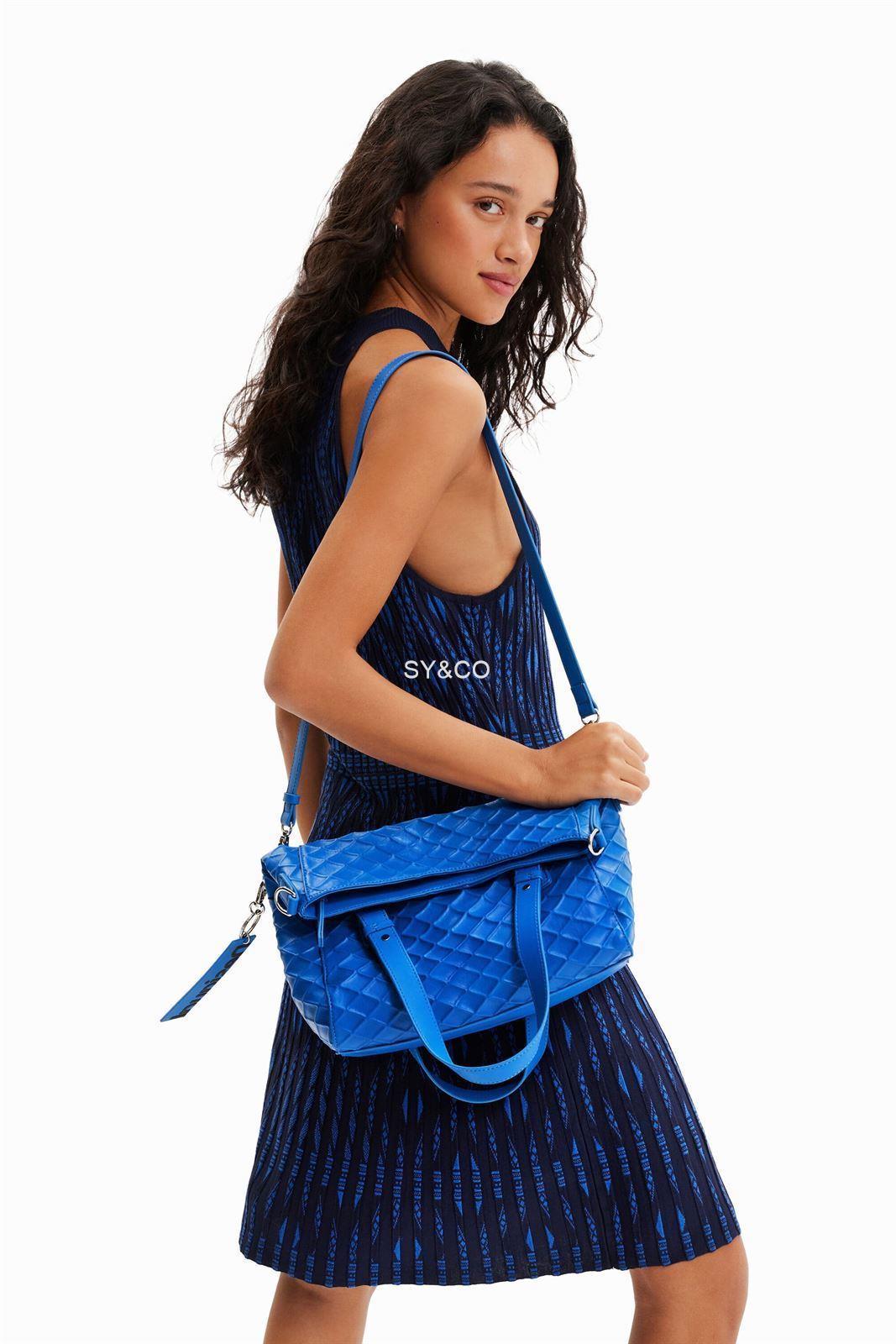 Bolso Desigual relieve rombos azul 23SAXP66 Blogy - Imagen 5